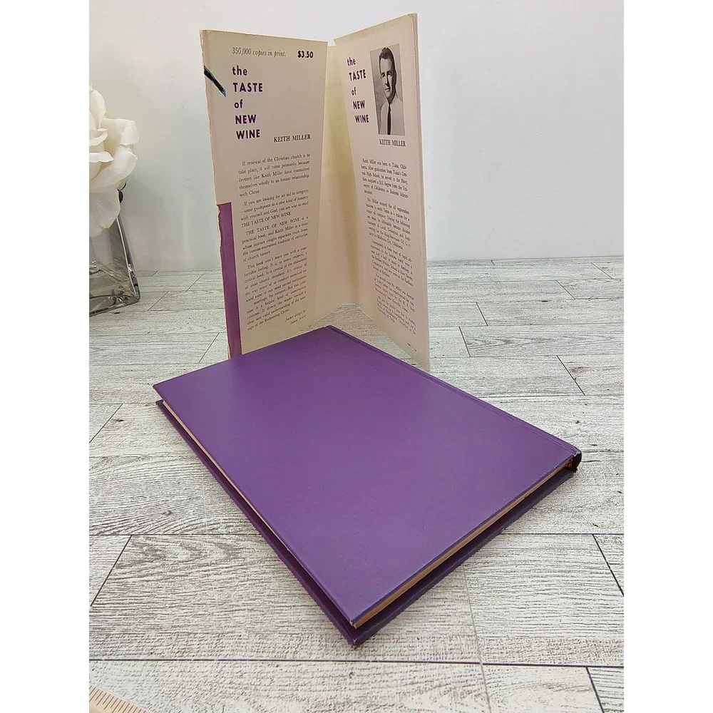 The Taste of New Wine Keith Miller Vintage Hardcover Purple Christian Book Decor